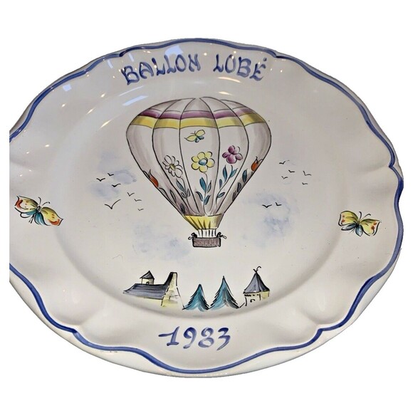 Roger Colas Clamecy French Faïence Balloon Plate 1983 - Picture 1 of 6